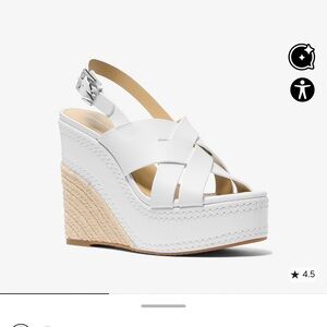 NEW! With box. Michael Kors White Wedge Sandals